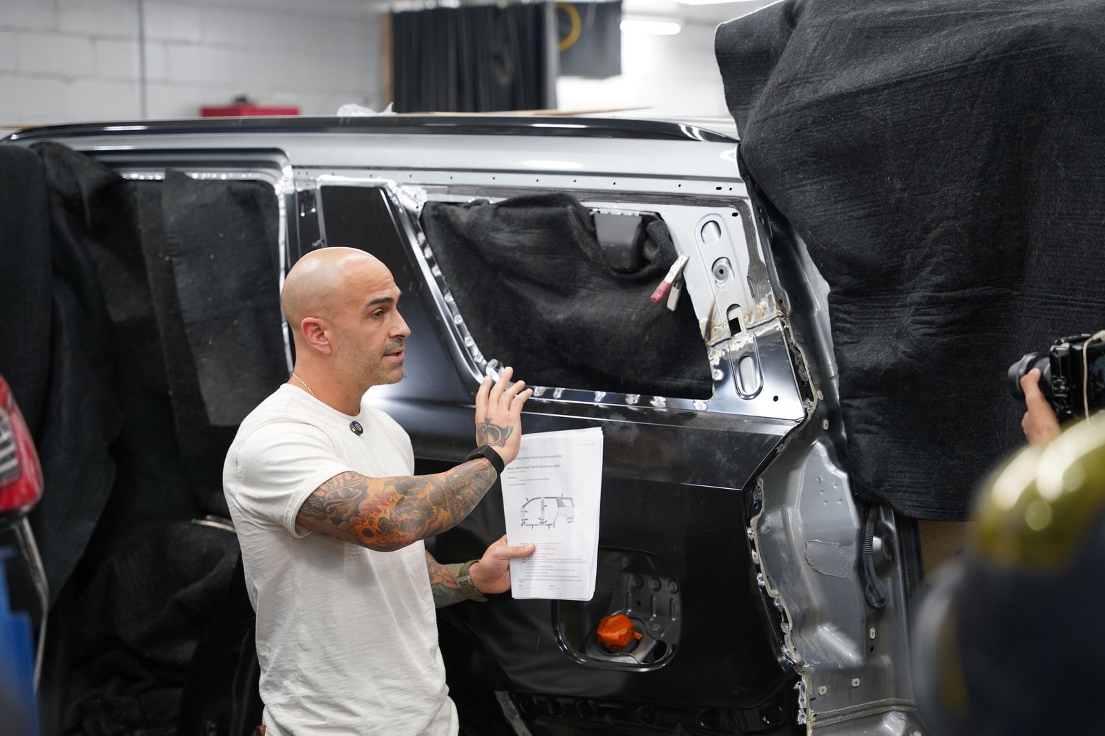 Vehicle refinishing in the Metro Auto Body paint booth